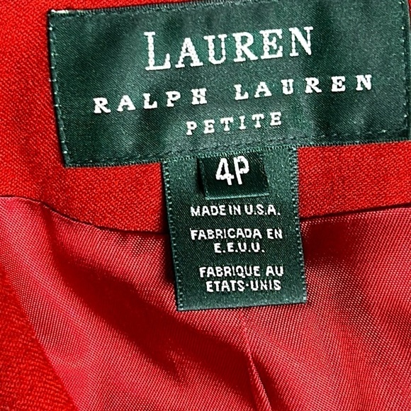 Lauren RL Red Jacket Embroidered 3D Crest Patch  Wool Size 4P - Picture 3 of 13